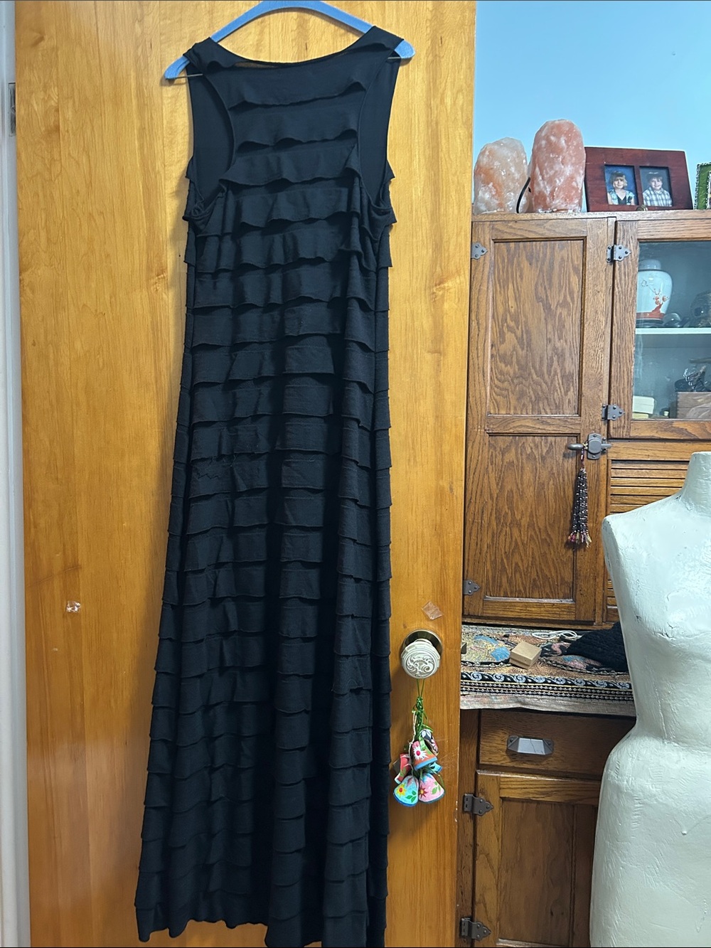 Max Edition Black Sleeveless Ruffle Maxi Dress - Picture 2 of 3